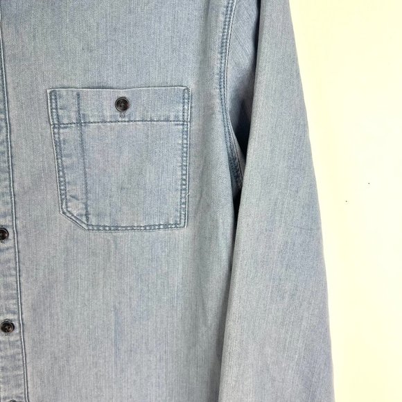 91 Denim Button Down Australian Shirt Mens Size M Blue Cotton Long Sleeve - Picture 2 of 8